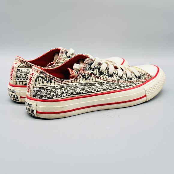 Converse All Star Shoes Womens 6.5 Brown Red Kimber Low Top Canvas Pattern - Picture 7 of 11